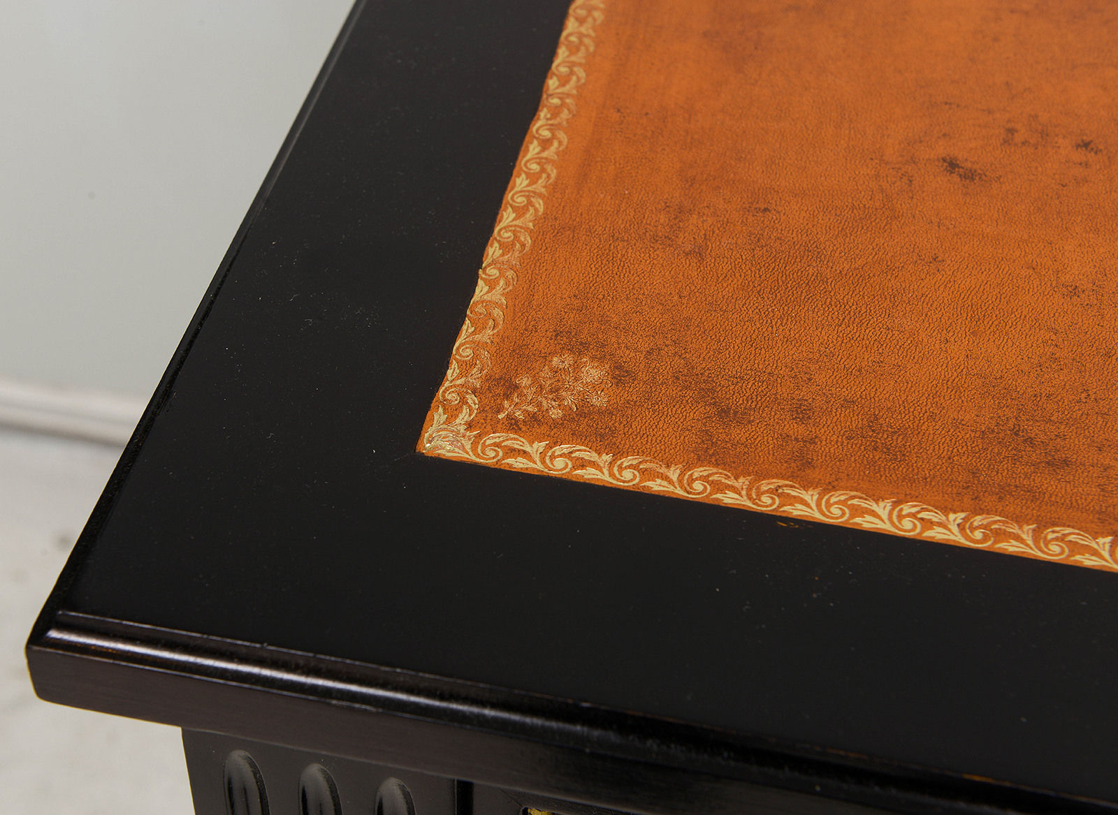 Maison-Jansen Attributed French Leather Top Bureau Plat Desk, c 1960's