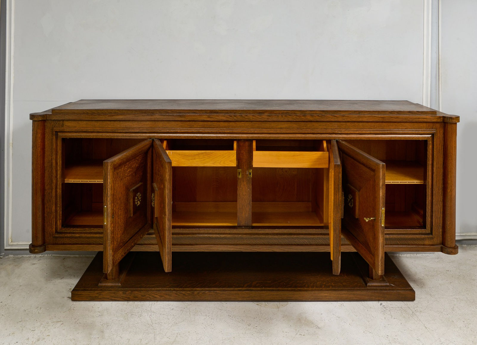 French Oak Sideboard with Bronze Mounts, c 1945