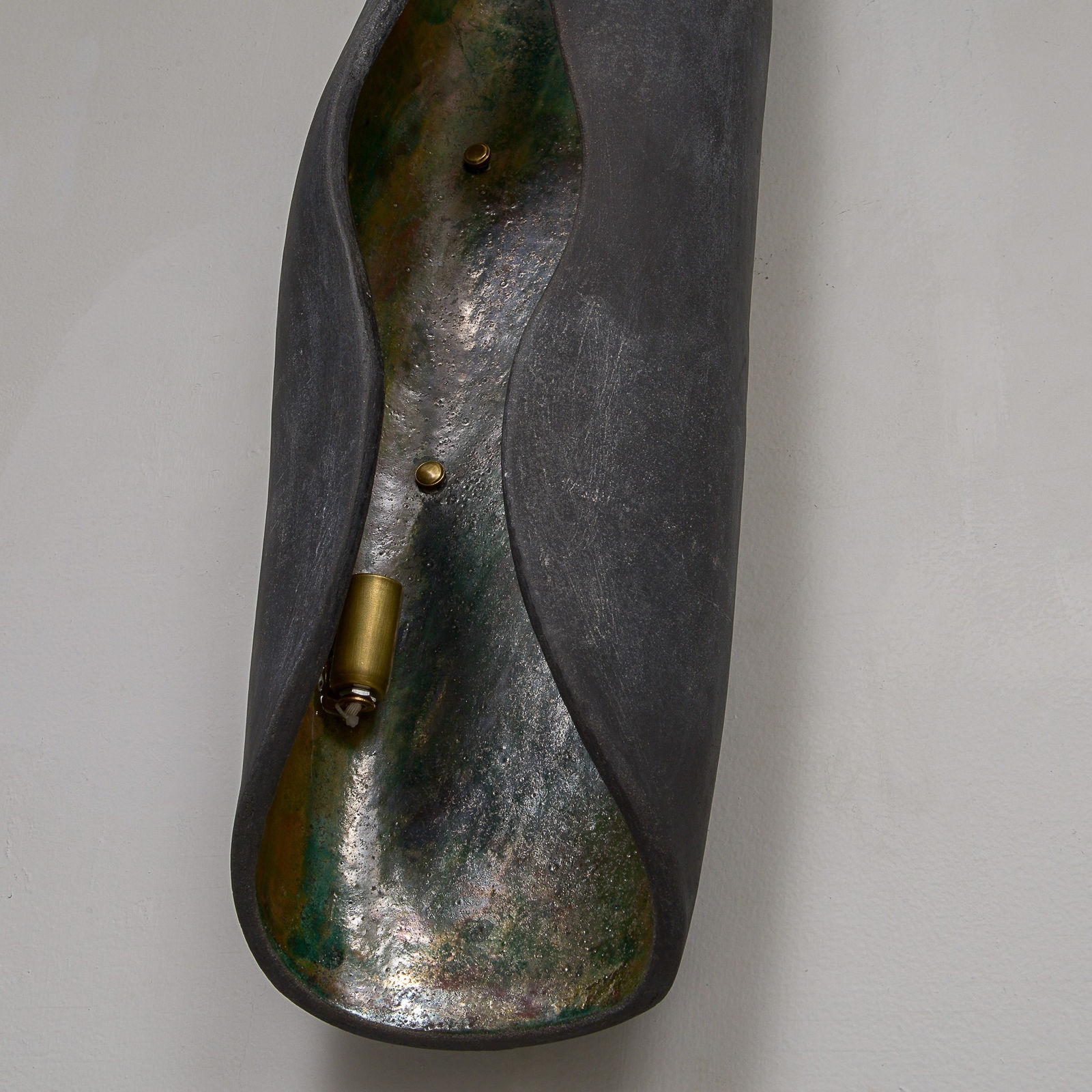 Barbara Billoud, Pair of French Bespoke Sculptural Ceramic Sconces, 21st century