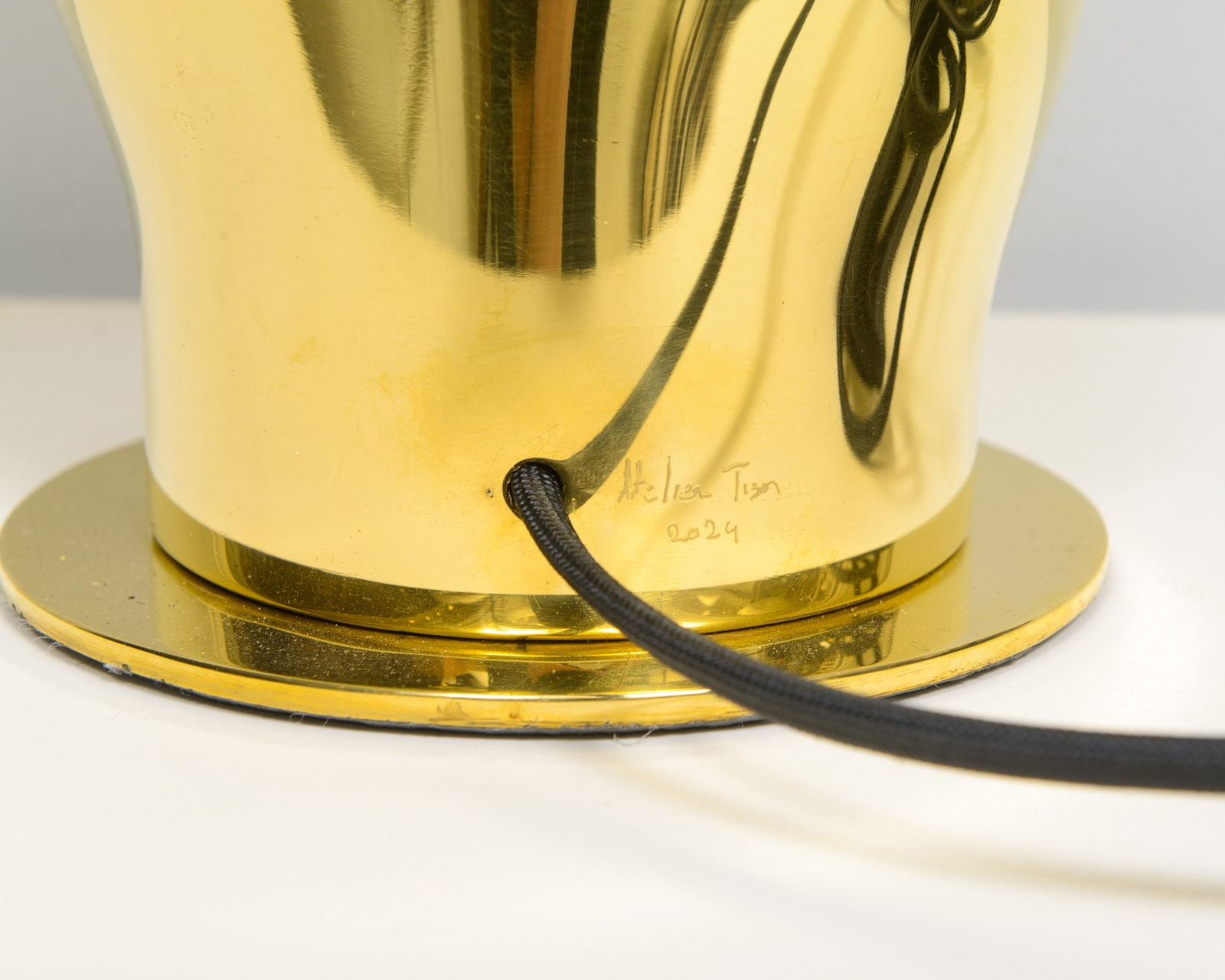 Atelier Victor Tison, French Bespoke Sculptural Brass Totem Table Lamp, 21st century