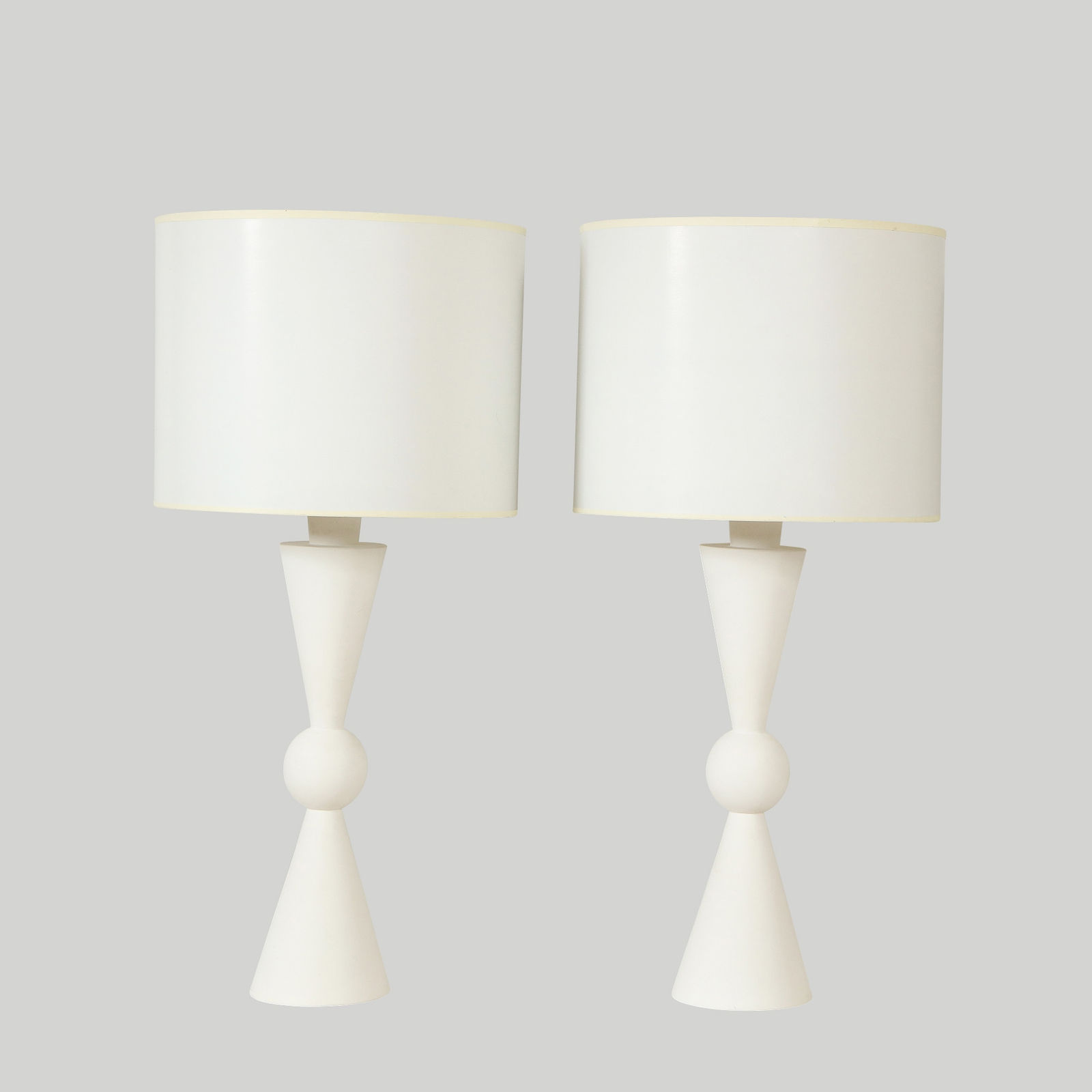 Pair of Hand Crafted Custom Plaster Arlo Table Lamps