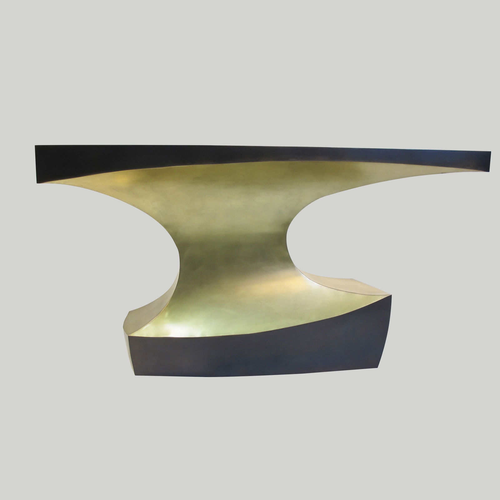 Atelier Stefan Leo, Sculptural Forcola Brass Console, 21st century