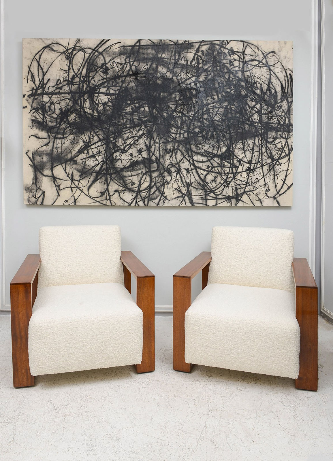 Custom Pair of Sculptural Arm Chairs, 21st century