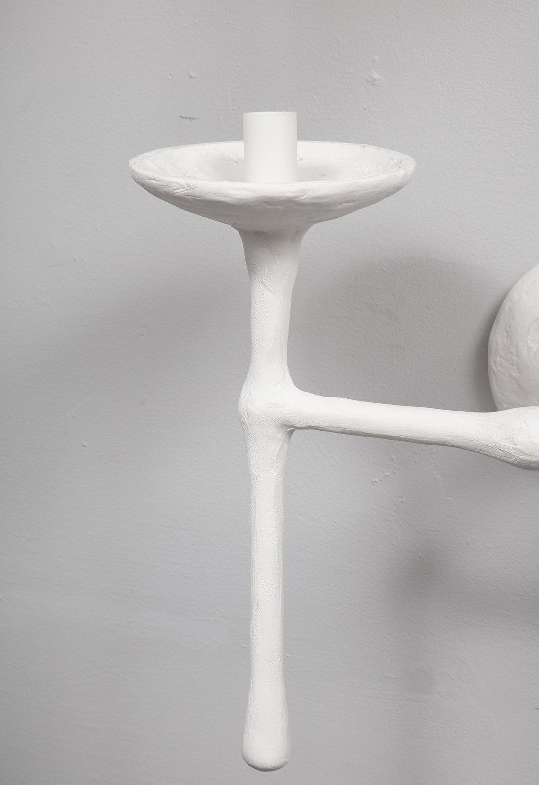 Pair of Custom Double-Arm Plaster Sconces in the Giacometti Manner, 21st century