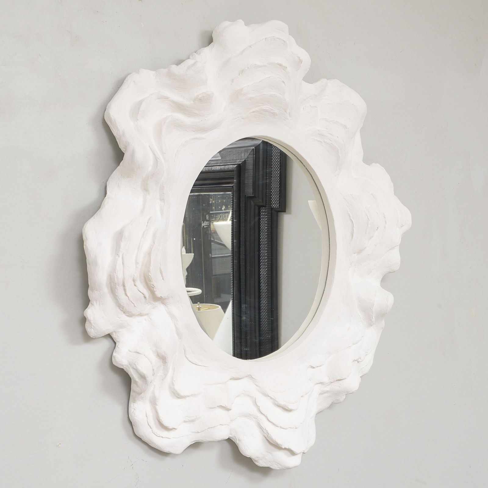 Custom Circular Plaster Mirror, 21st century