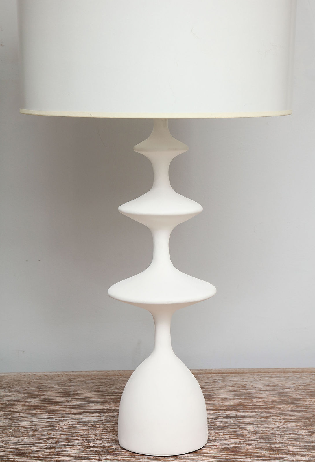 Pair of Custom Sculptural Plaster Table Lamps, 21st century