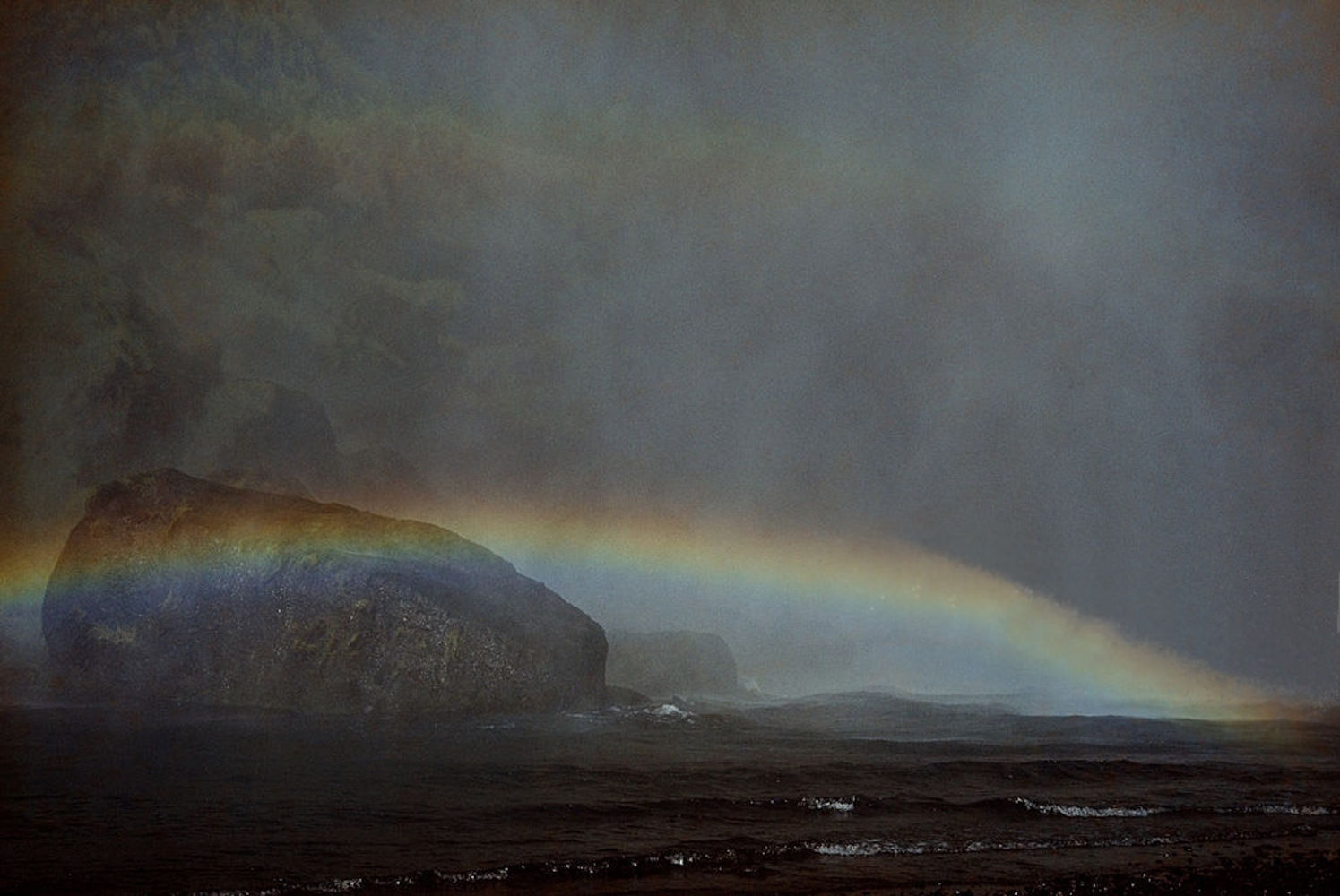 Ernst Haas A double rainbow over the sea in Iceland Tirage Dye Transfer d'époque Dim. papier: 61 x 51 cm