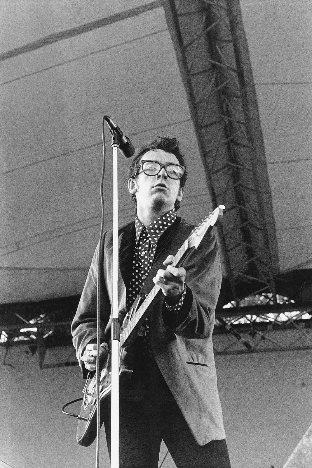 Janette Beckman, Elvis Costello, Rock Against Racism concert, London, 1979
