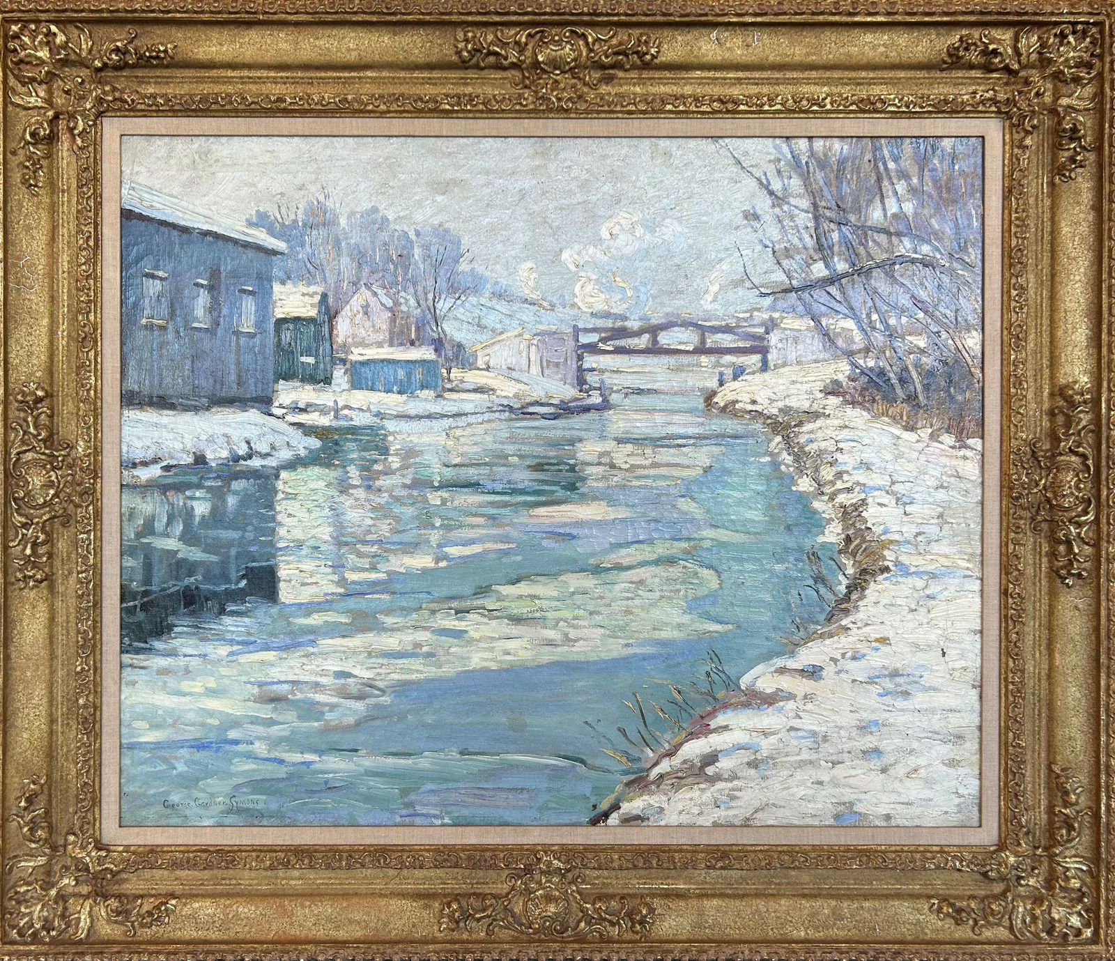 George Gardner Symons, Winter Scene: Canal Near New Hope, Pennsylvania
