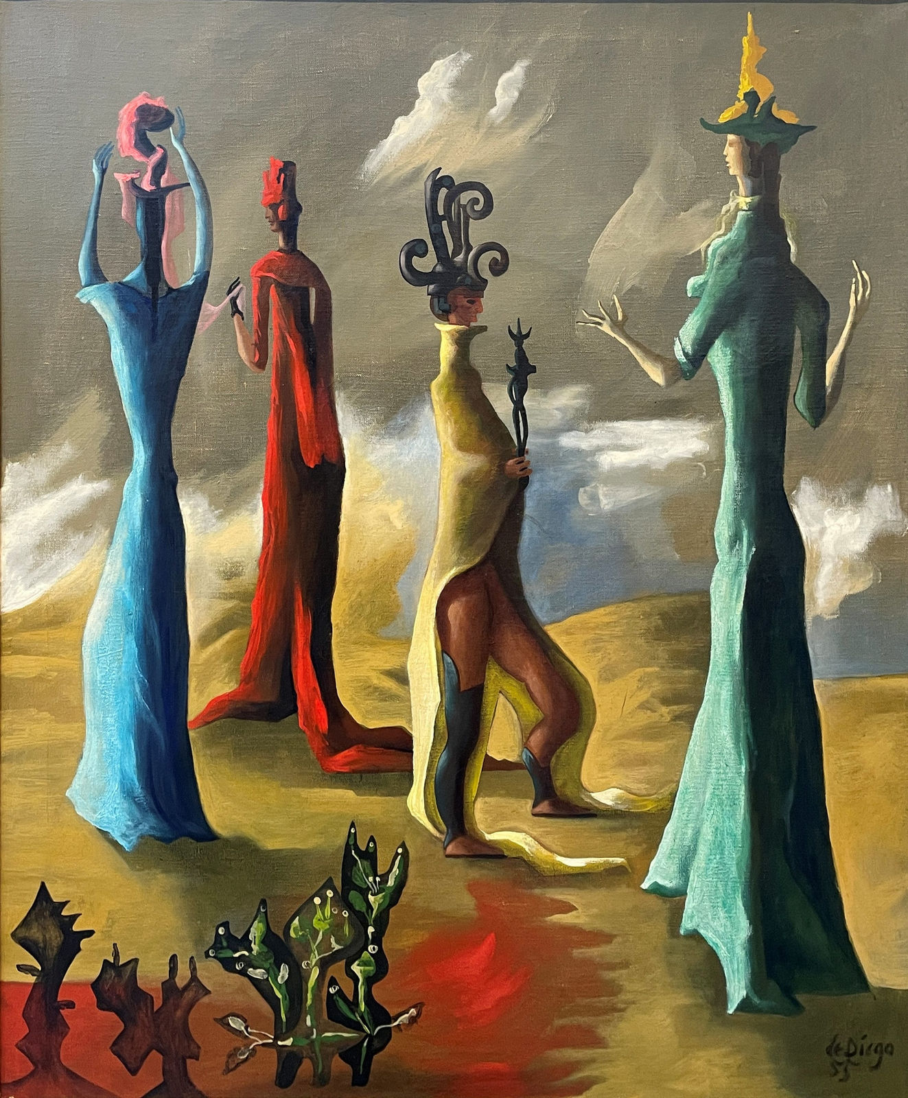 Julio De Diego, Surrealist Figures in the Desert, 1955