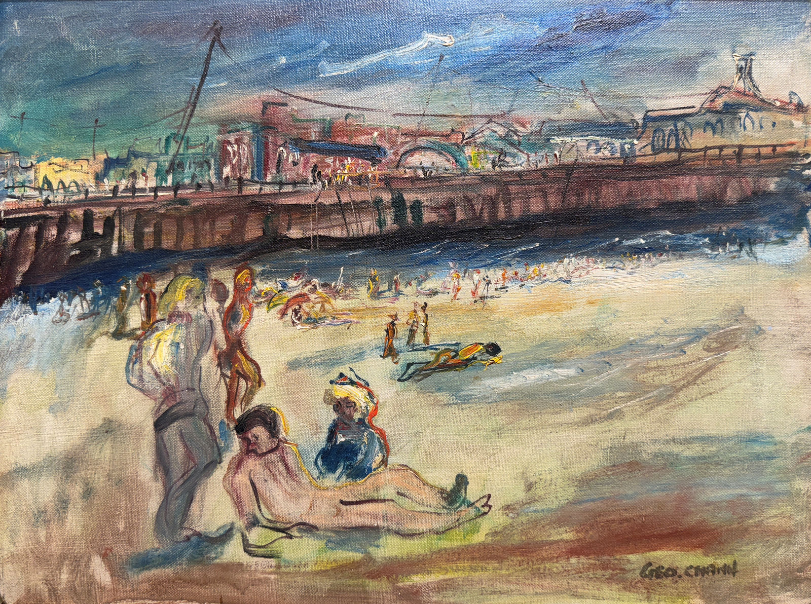 George Chann, Beach at Santa Monica, California, circa 1942-46