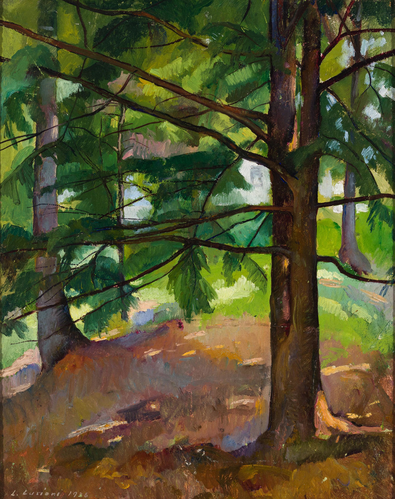 Luigi Lucioni, Vermont Landscape with Trees, 1936