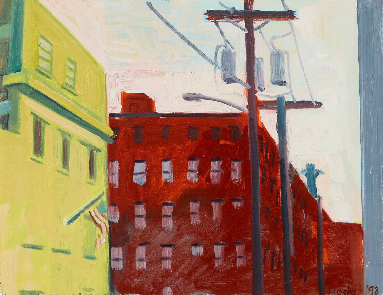 Lois Dodd, Jersey City Lofts, 1998