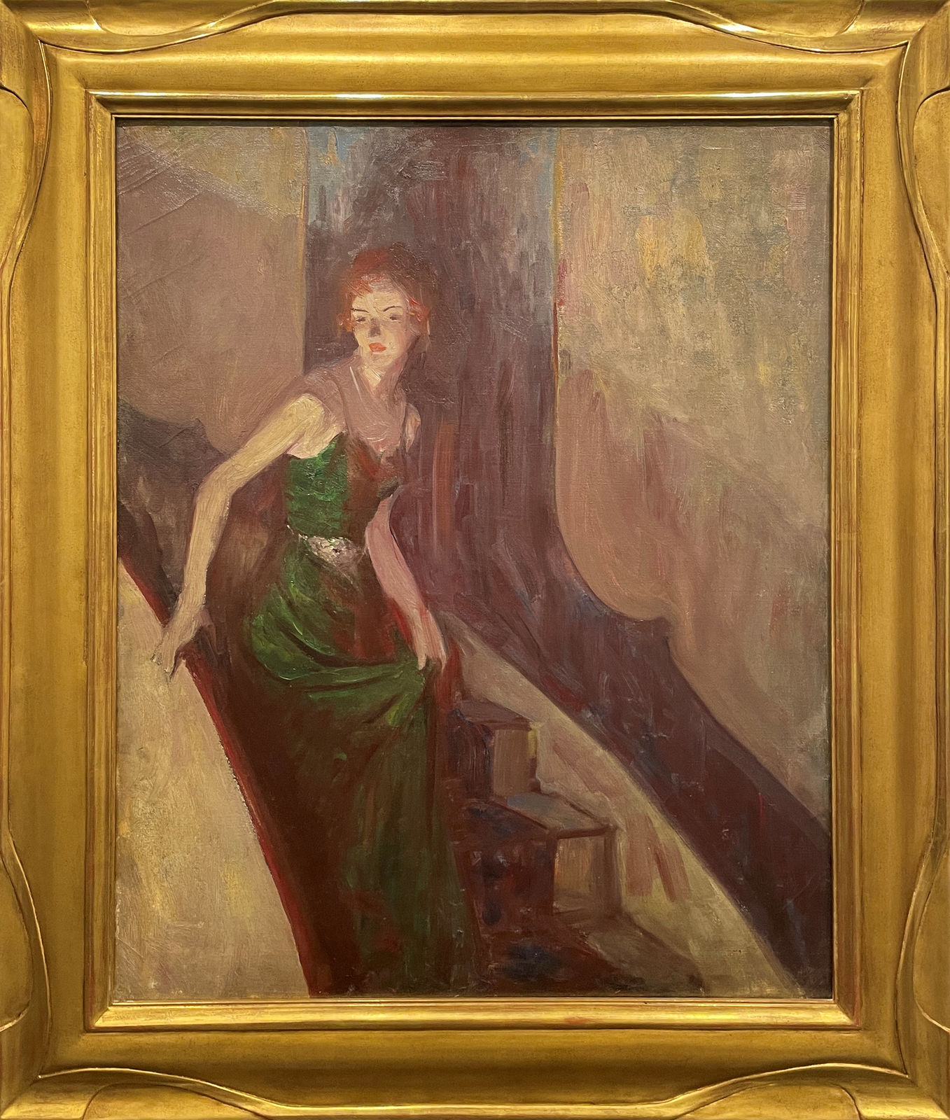 Everett Shinn, Woman on a Staircase, Sketch, circa 1935