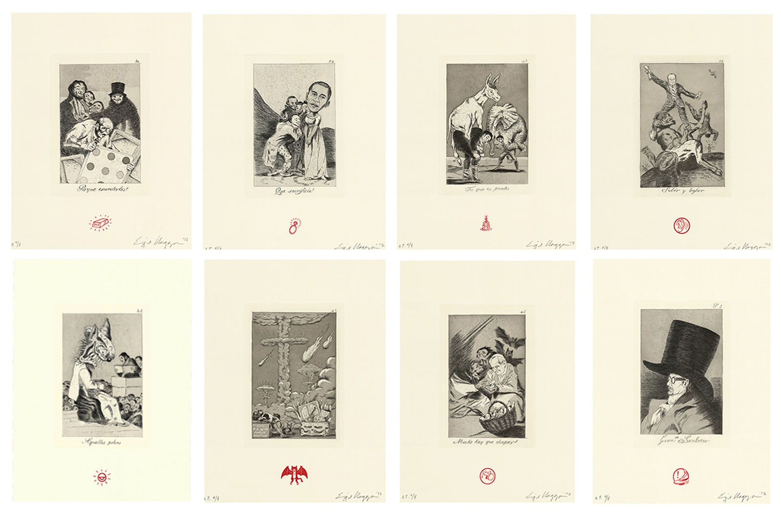 Enrique Chagoya, Recurrent Goya (suite of 8), 2012