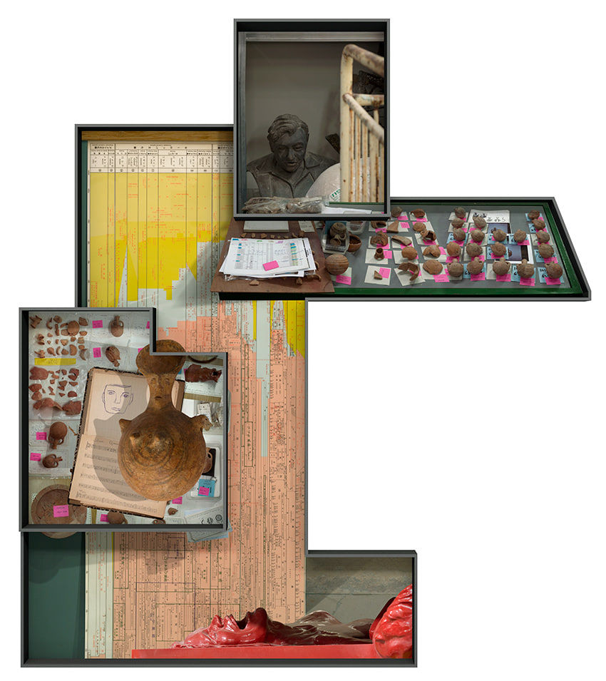 Ilit Azoulay, Vitrine no. 15: Contemplating, what did he see? The beginning, preceded by nothing?, 2017