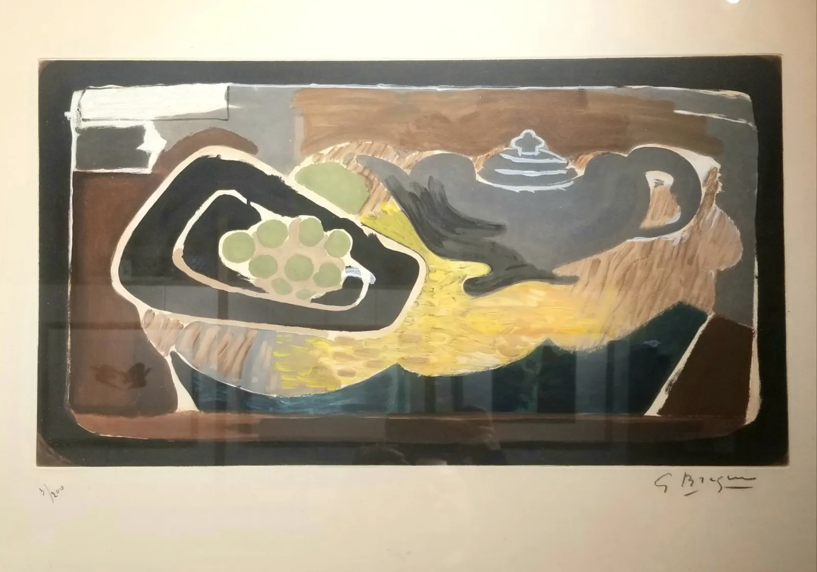 Braque Georges, La théière aux raisins (Teapot and grappes), c.1950