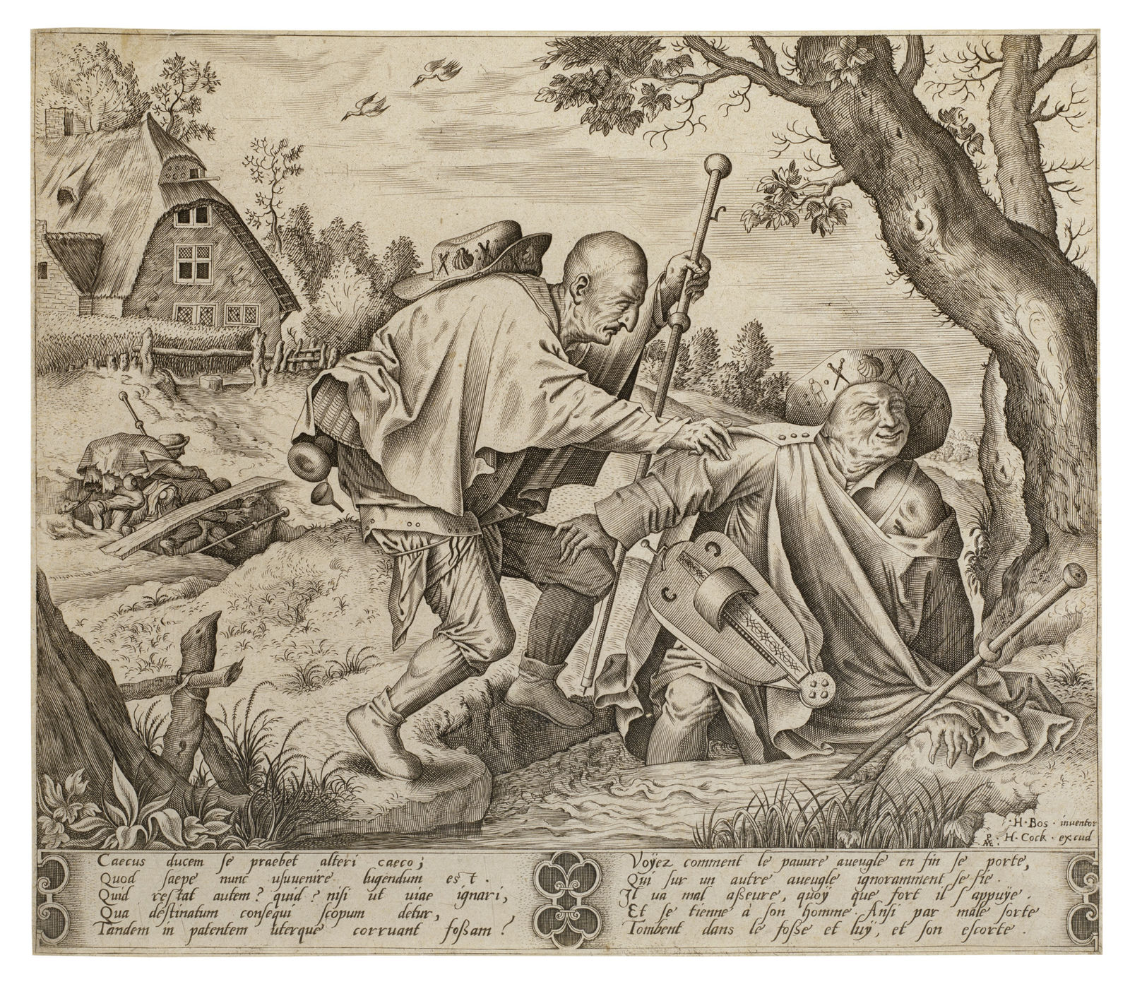 Hieronymus Bosch (c. 1450-1516), engraved by Pieter van der Heyden (1551-1572), The Blind Leading the Blind, c. 1540-70