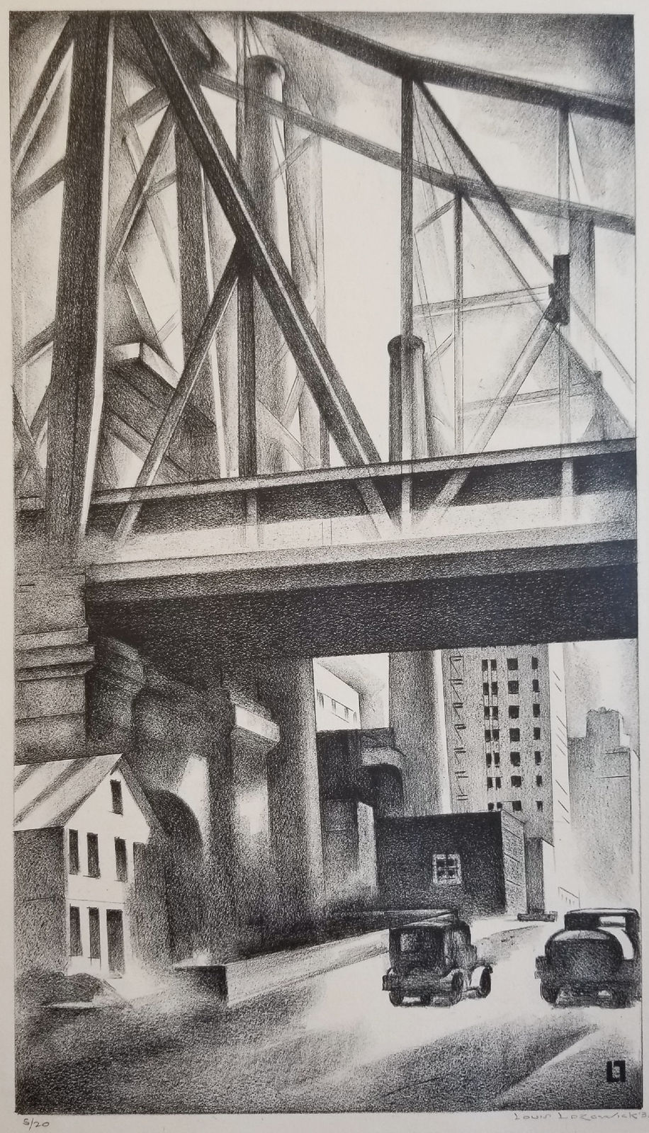 Louis Lozowick, Under the Bridge, 1930