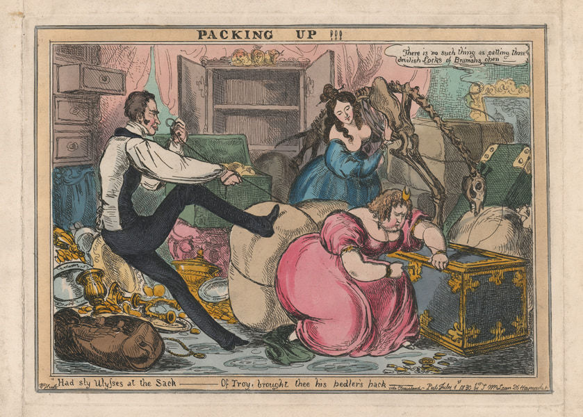 William Heath, Packing Up!!!, Pub July 1st 1830 by T. McLean 26 Haymarket
