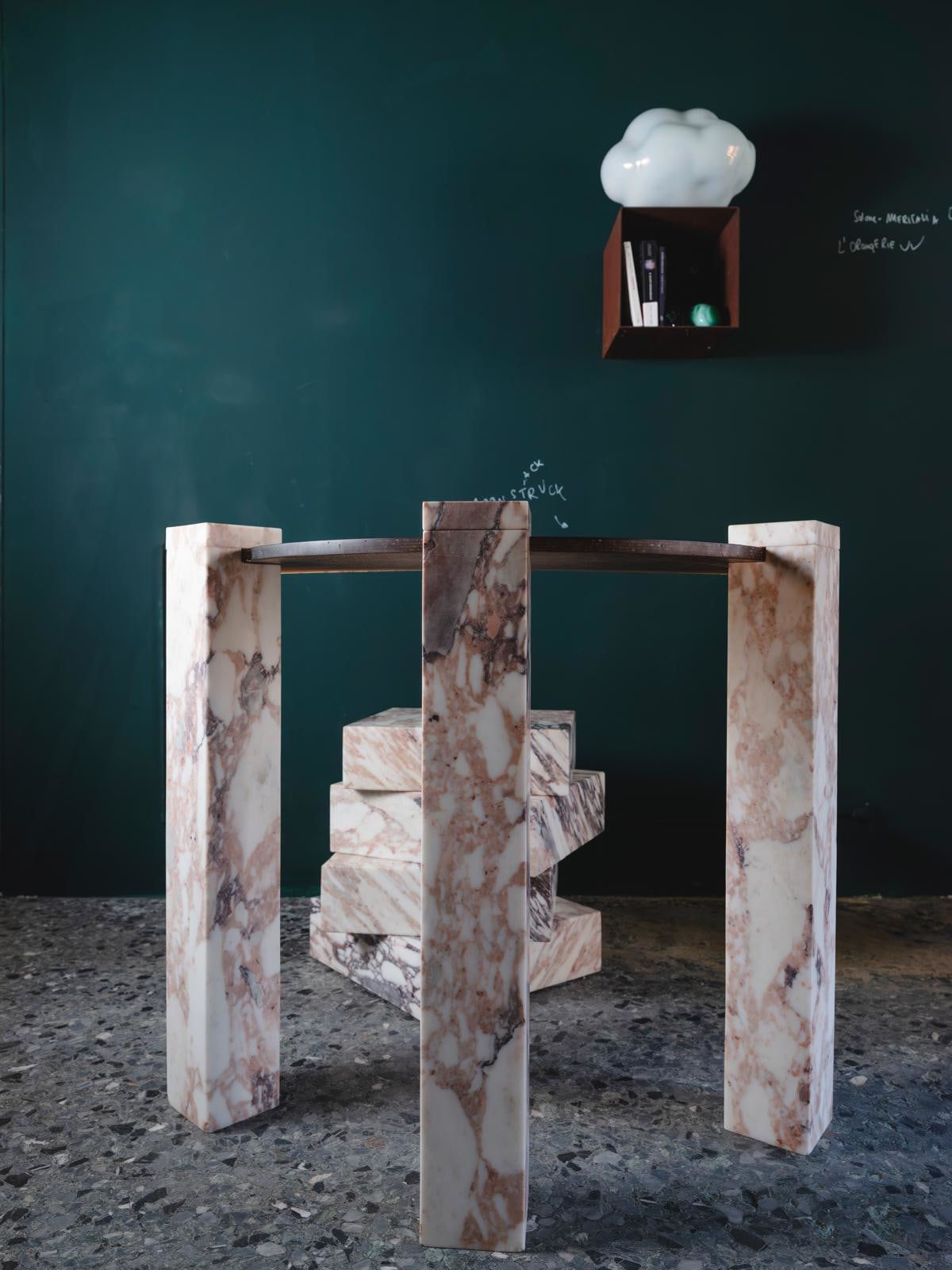 Irene Cattaneo, Half Moon Desk + Stool, 2025