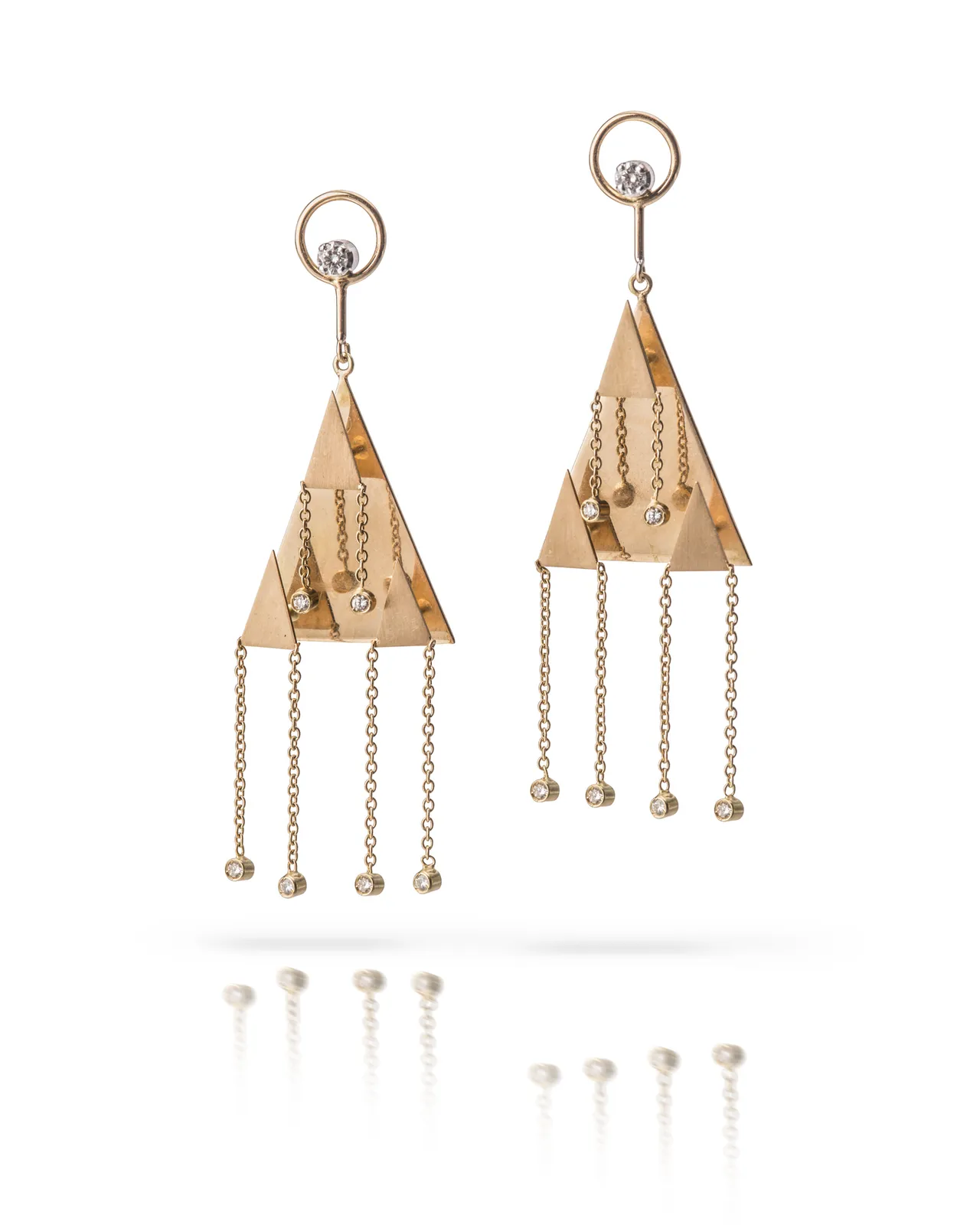 Fausto Melotti, Orecchini Triangoli Earrings, c. 1970