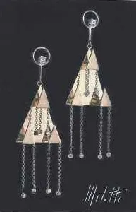 Fausto Melotti, Orecchini Triangoli Earrings, c. 1970