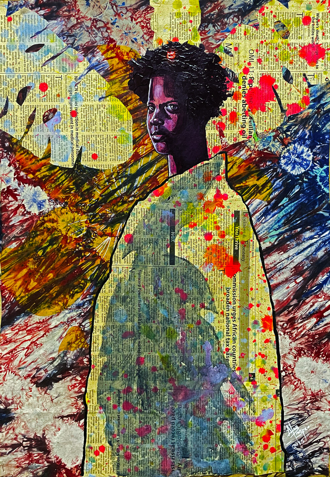 Prosper Aluu, Portraits From the Margins of Print #3, 2025