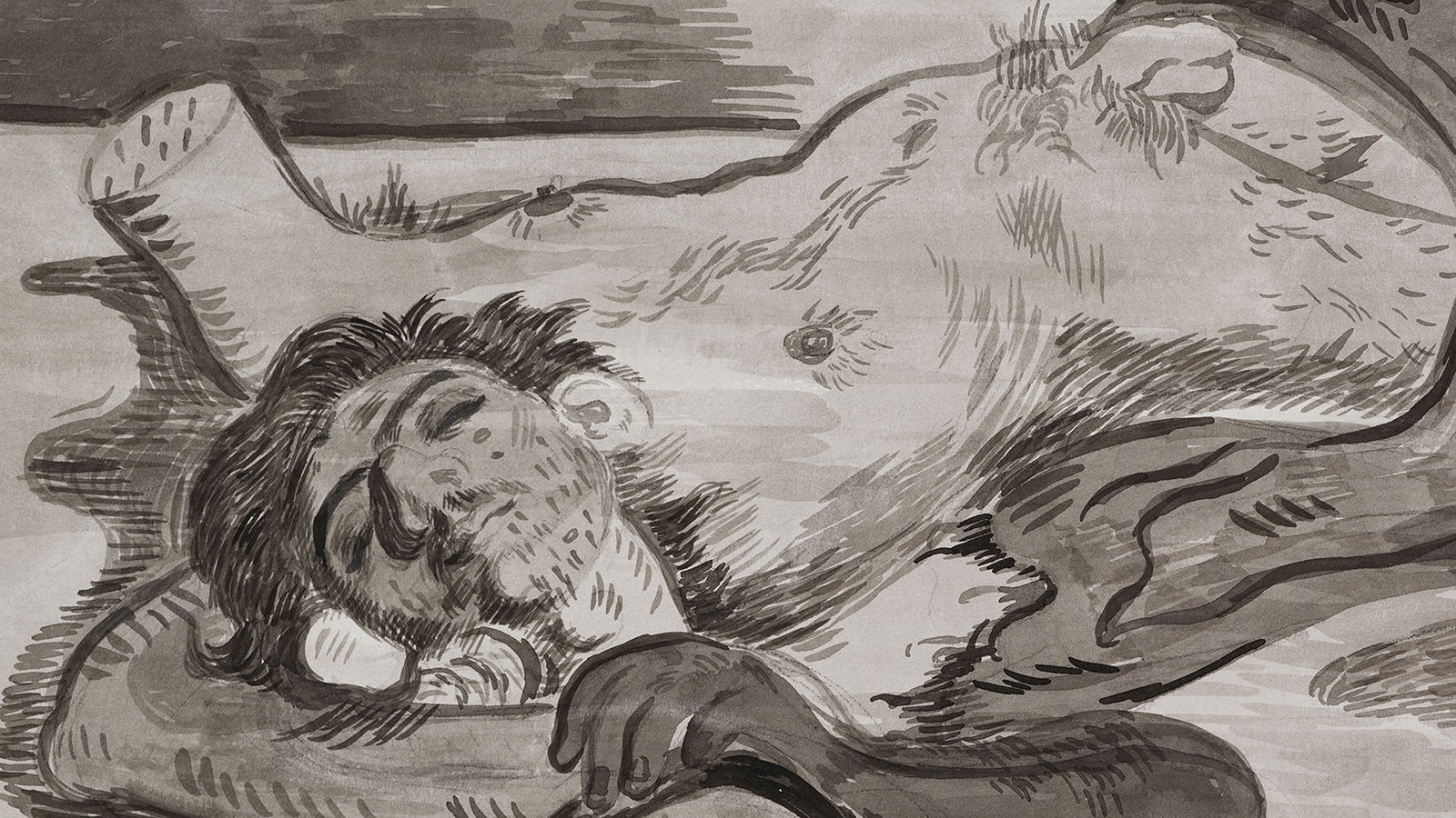 Salman Toor, Fag Puddle with Candle, Shoe and Belt, 2020