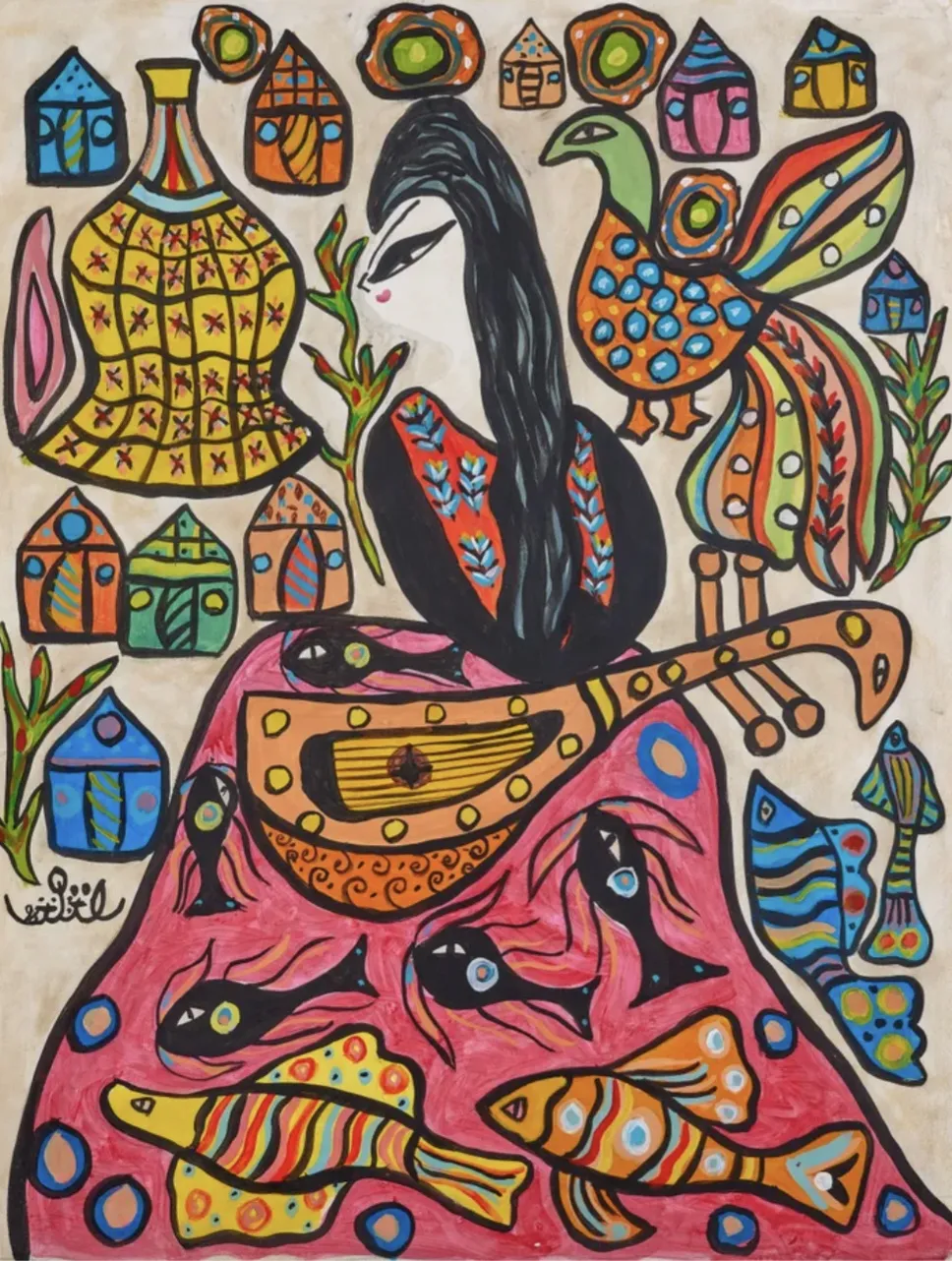 BAYA, Femme à la mandoline , 1998