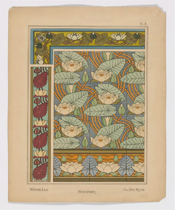 Maurice Pillard Verneuil, Nenuphar Pl.8 (La plante et ses applications ornementales), 1896