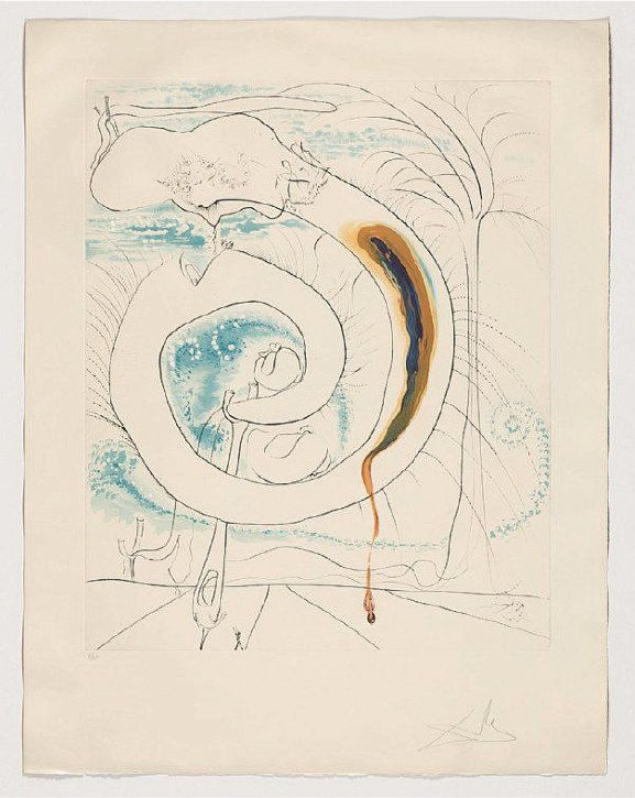 Salvador Dali, La conquête du cosmos. Le cercle viscéral du Cosmo, 1974