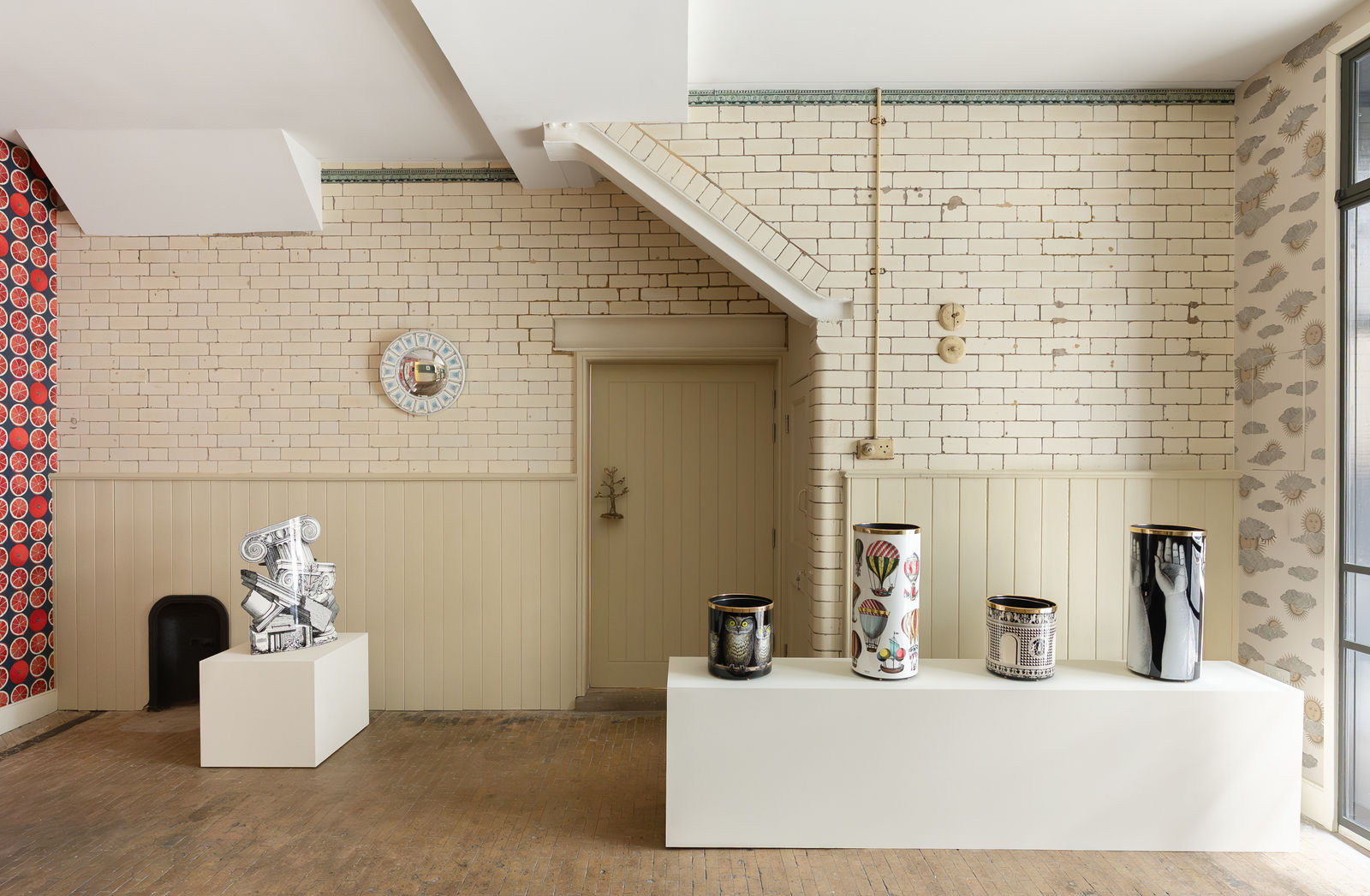 Fornasetti, Frame with convex mirror Architettura Celeste, 2018