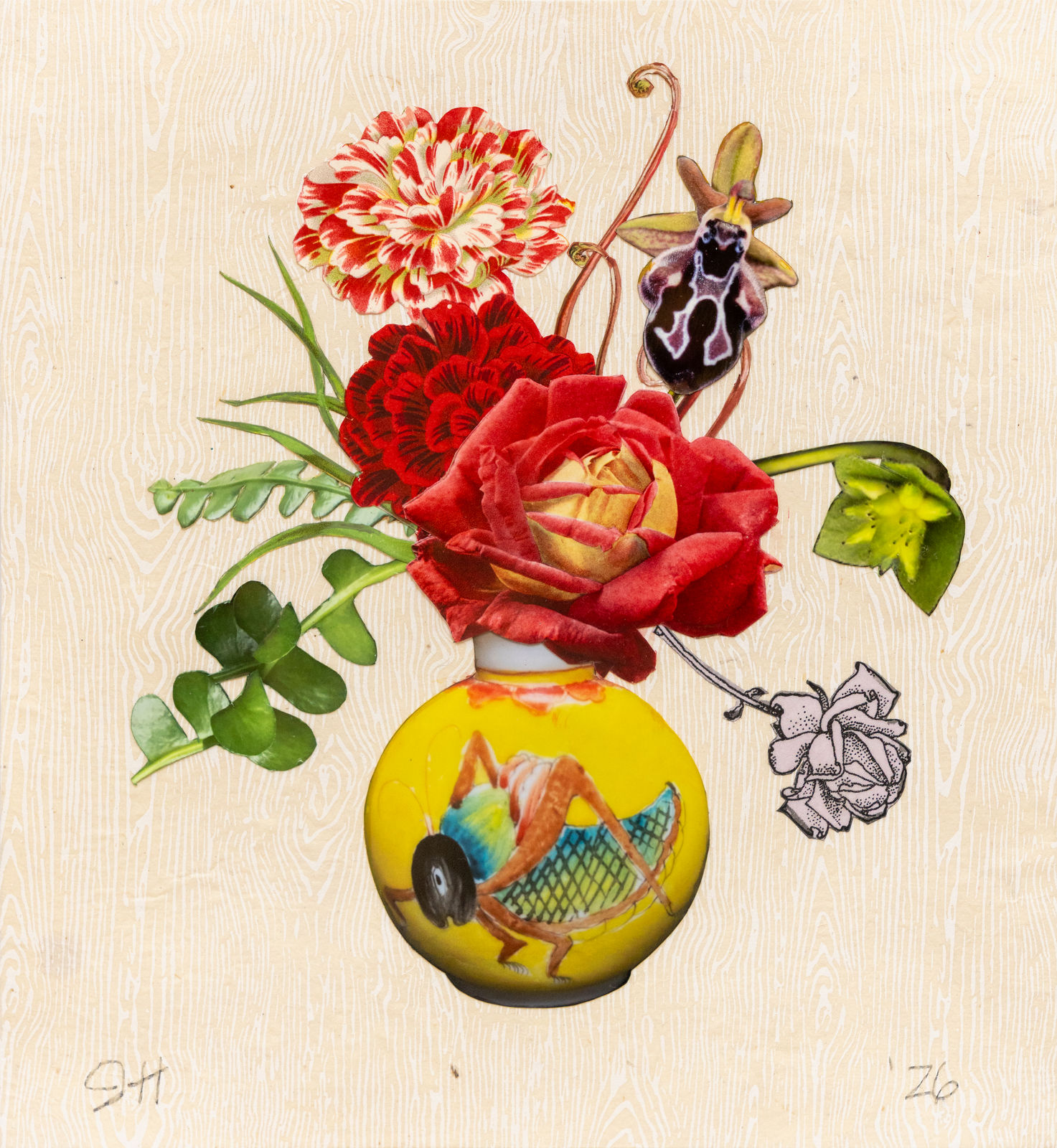 Jane Hammond, Chinese Snuff Bottle with Bee Orchid, Fishbone Cactus and Rose, 2026