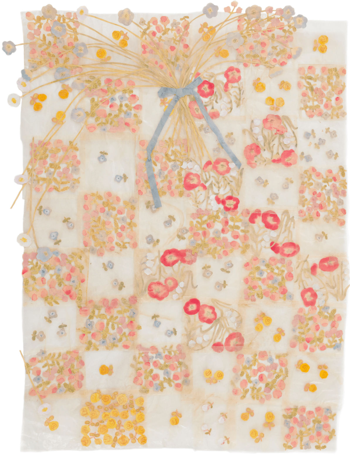 Fumi Imamura, Bouquet and Wrapping Paper (light blue), 2021