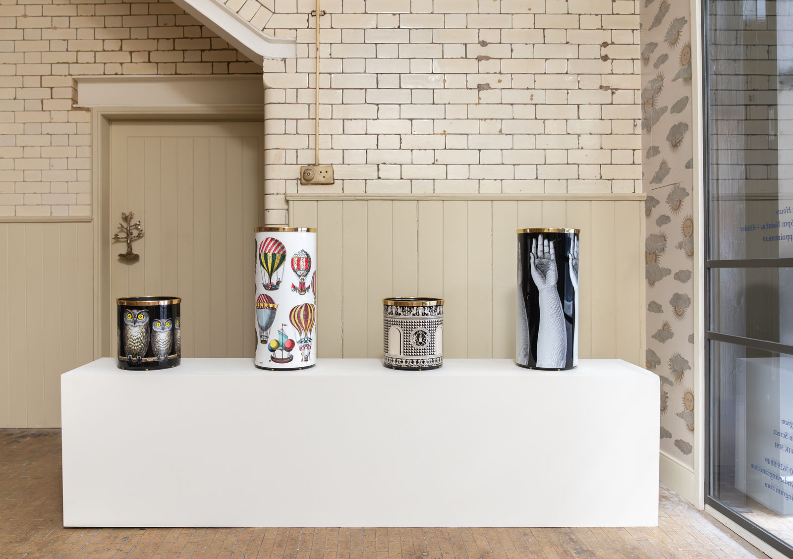 Fornasetti, Paper basket Facciata Quattrocentesca, 1950s re-edition