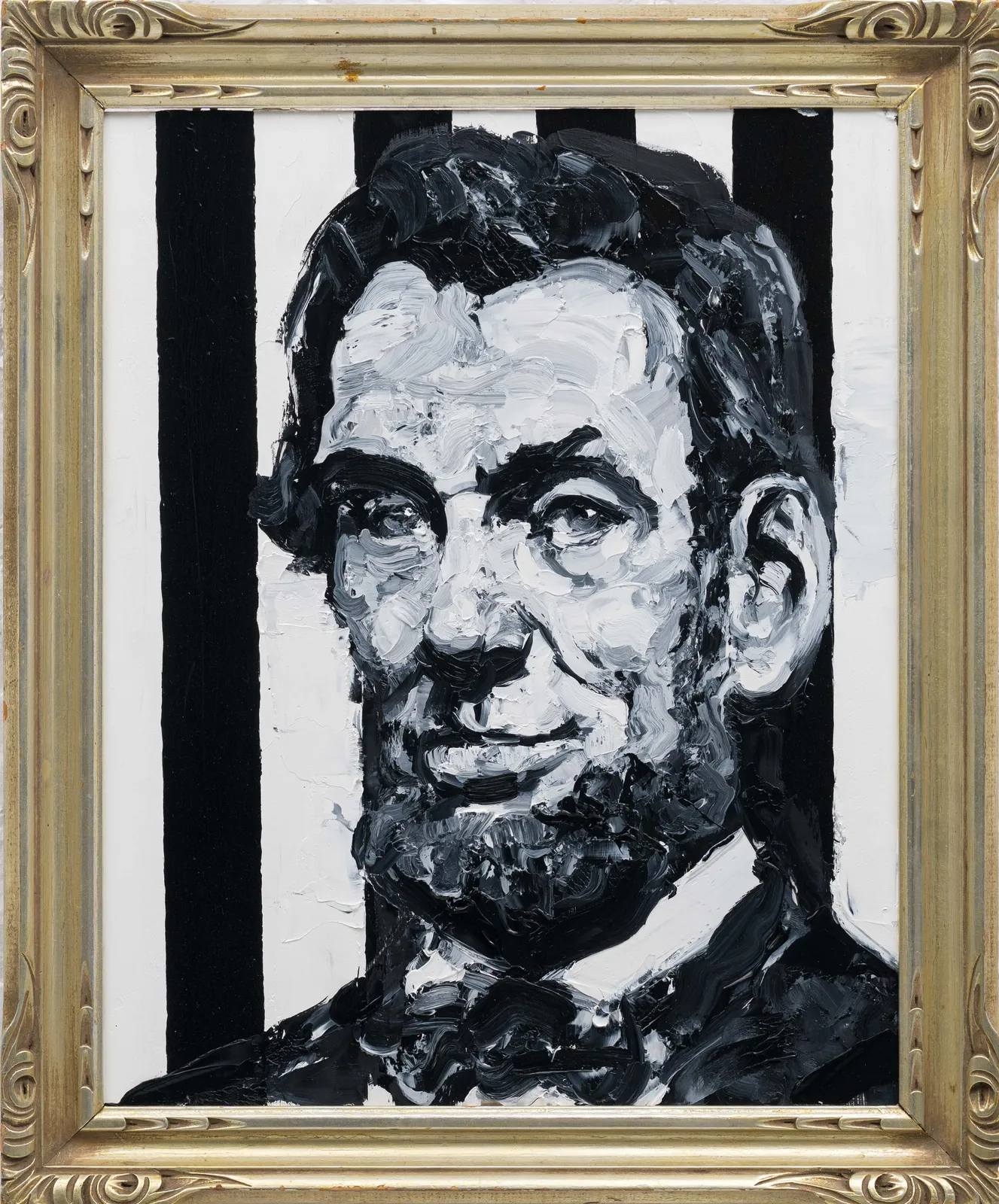 Hunt Slonem, Striped Lincoln Three (JMG3360), 2026