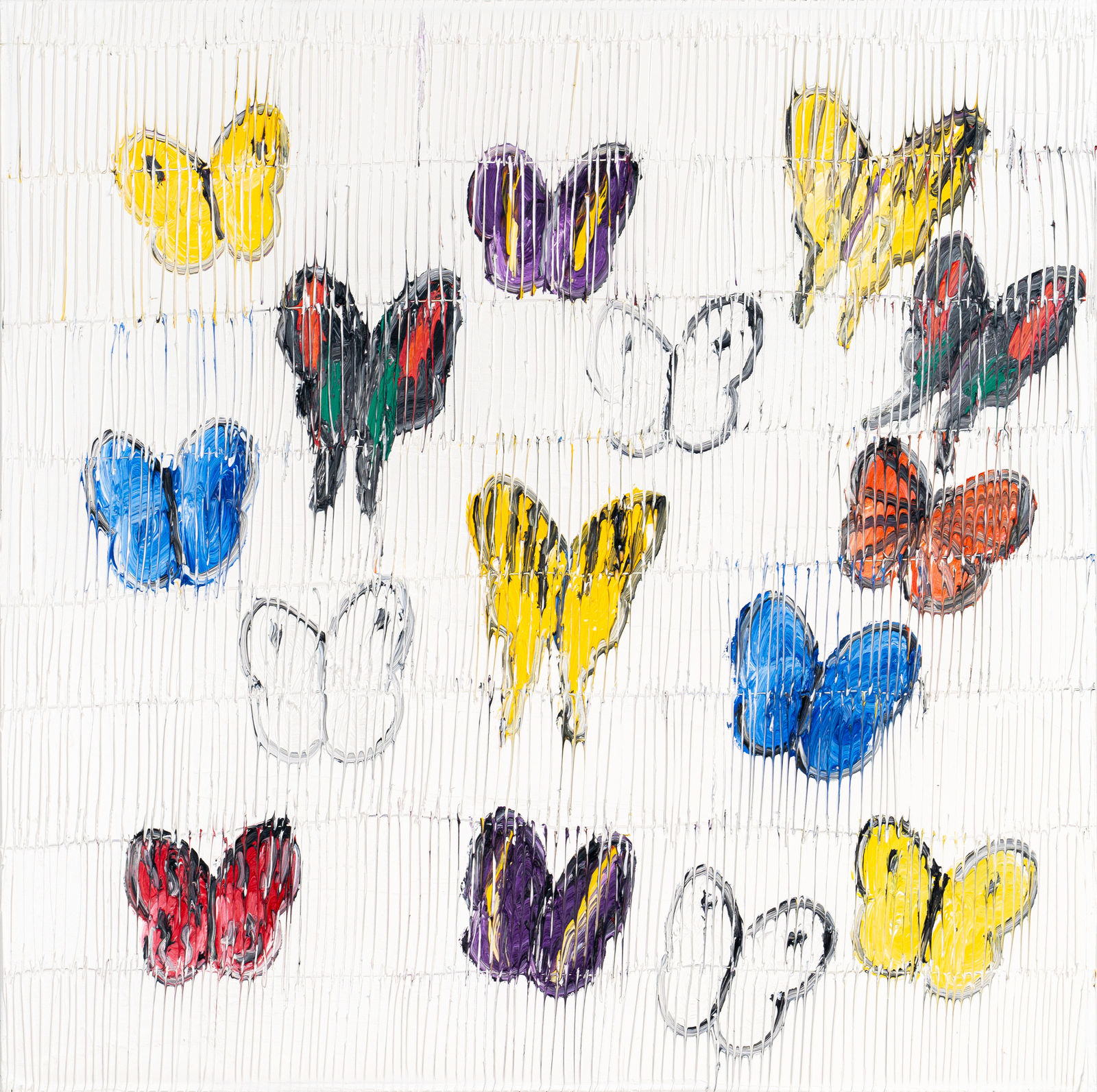 Hunt Slonem, White Flight Morning Cloak (JMG0801), 2024