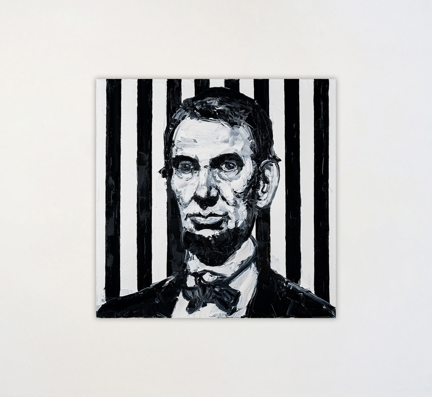 Hunt Slonem, Lincoln Black & White (JEM1003), 2024