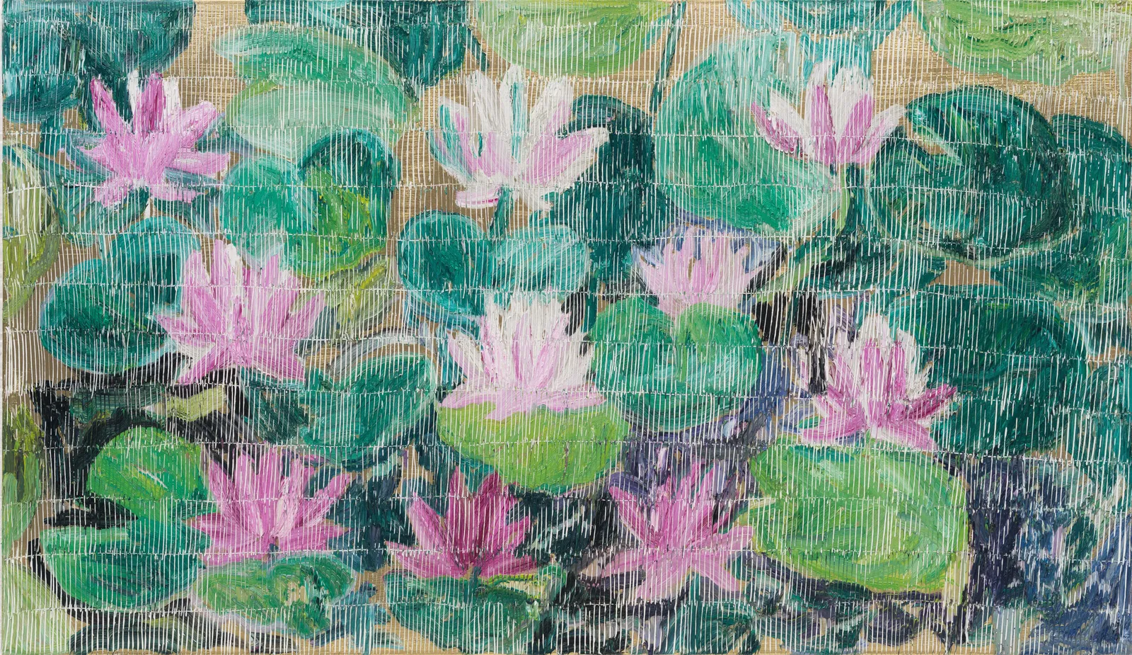 Hunt Slonem, Water Lilly's The Way To Belle Terre (Bowie Land) (JMG2892), 2026