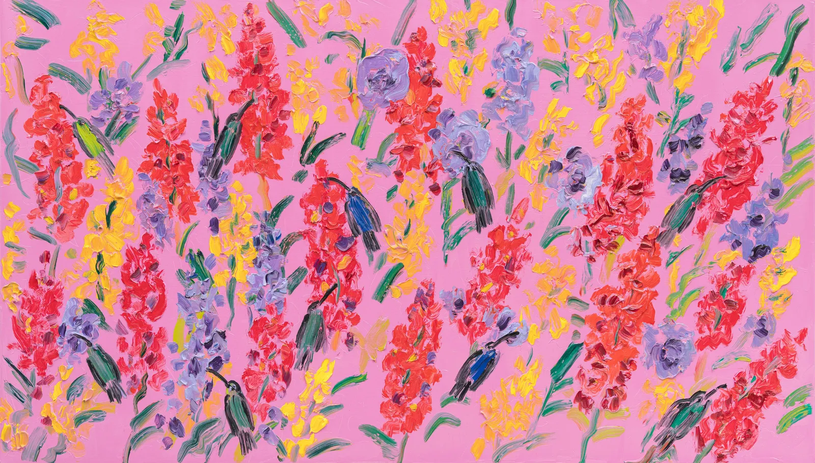 Hunt Slonem, Hummingbirds (LM0009), 2025