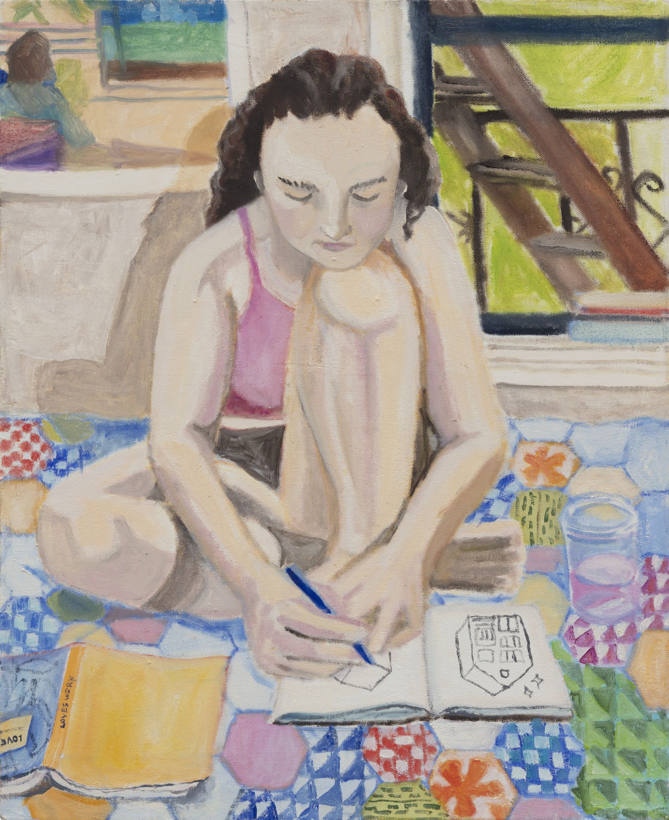 Bix Archer, Untitled (Self-Portrait with Diebenkorn's "Girl with Plant"), 2020