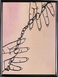 Makiko Harris, Hands 3 (Small, Chain, Black), 2024