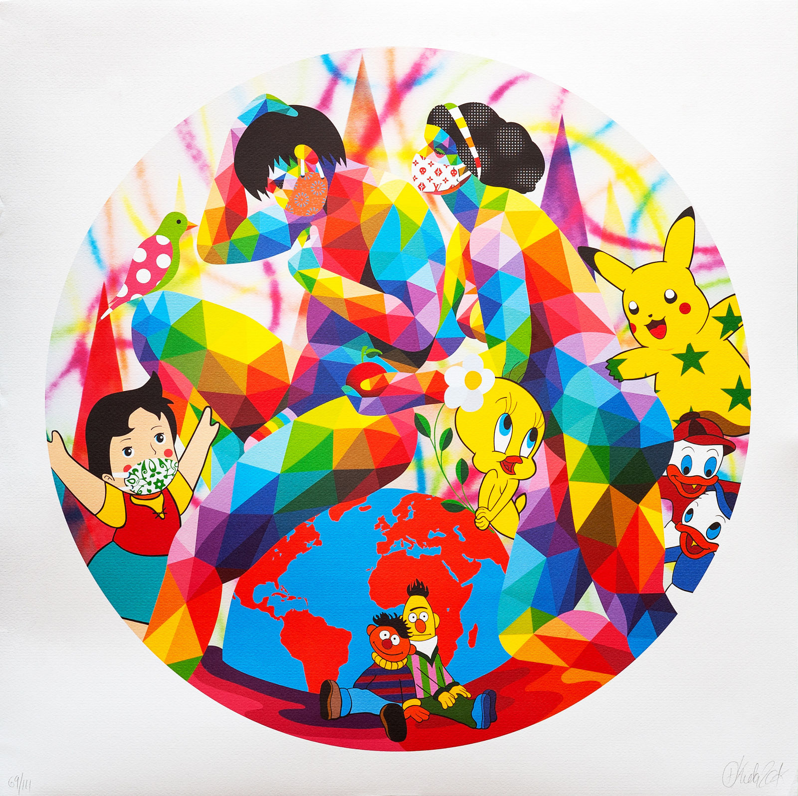 Okuda San Miguel, "Love in Pandemia", 2021