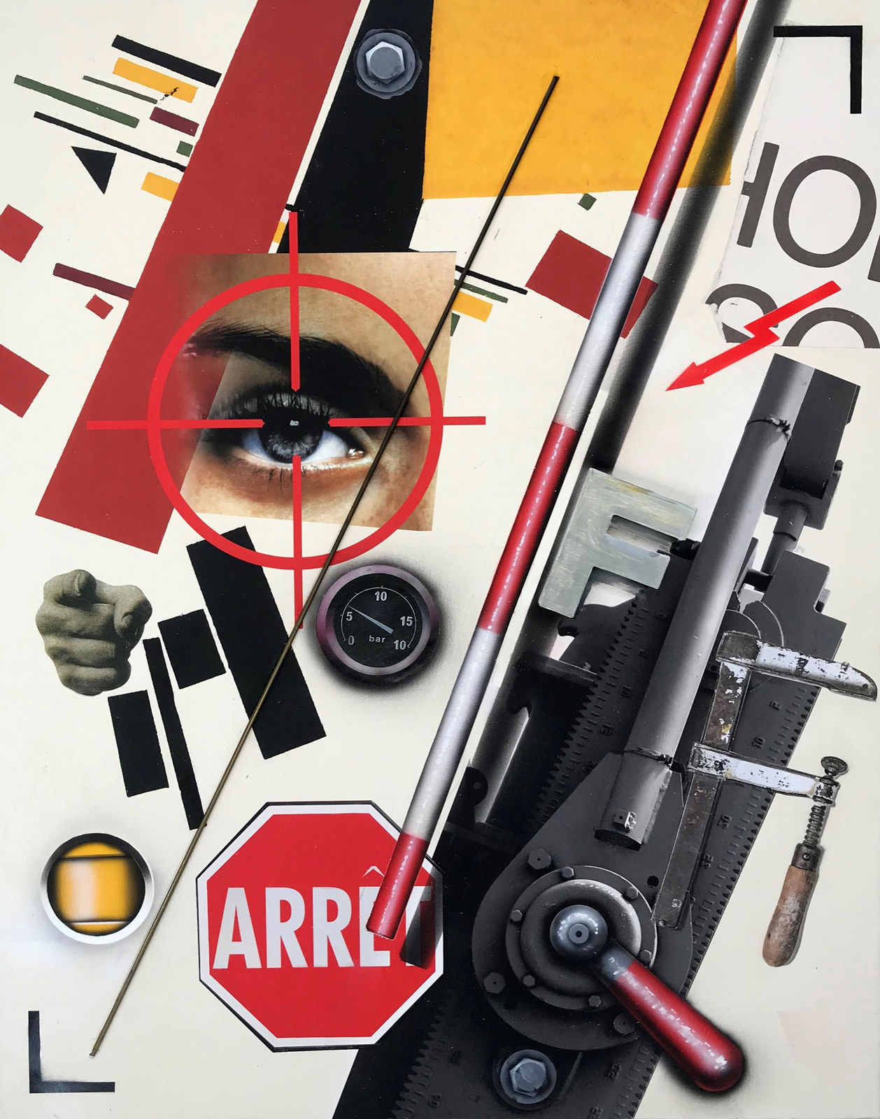 Peter Klasen, HOMMAGE A MALEVITCH - REGARD - F - ARRET, 2019