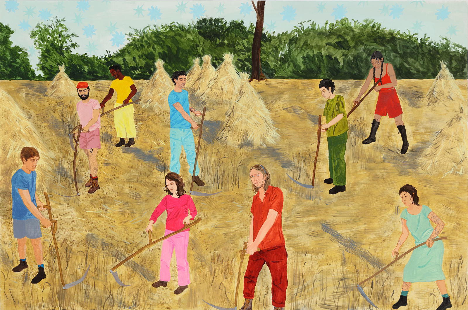 Dianna Settles, Like a bed of tulips in the sun, the haymakers at work, 2023