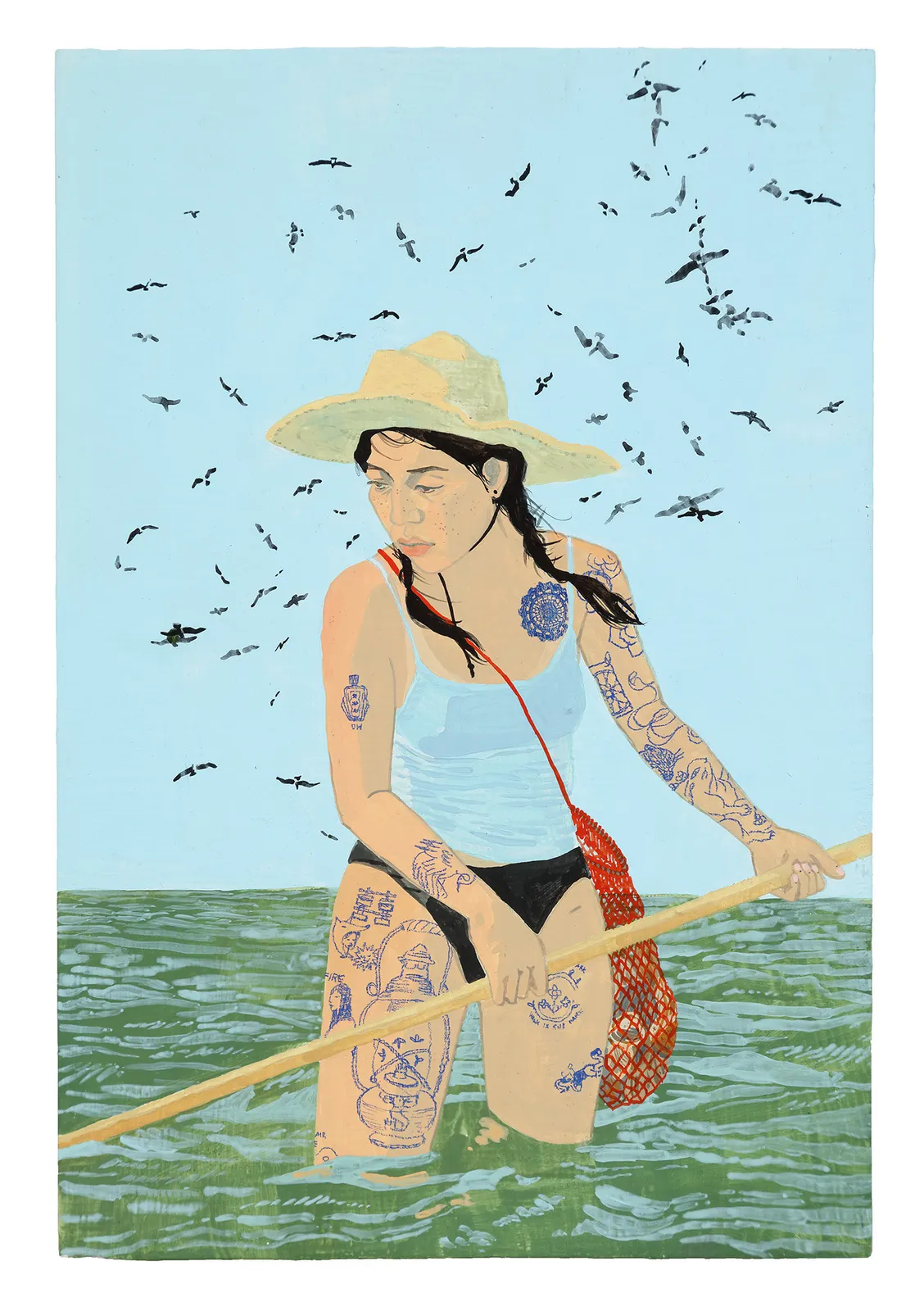 Dianna Settles, Standing in the Green Sound (In my mind I’m swimming towards you / Thighs hemmed by cold water), 2023