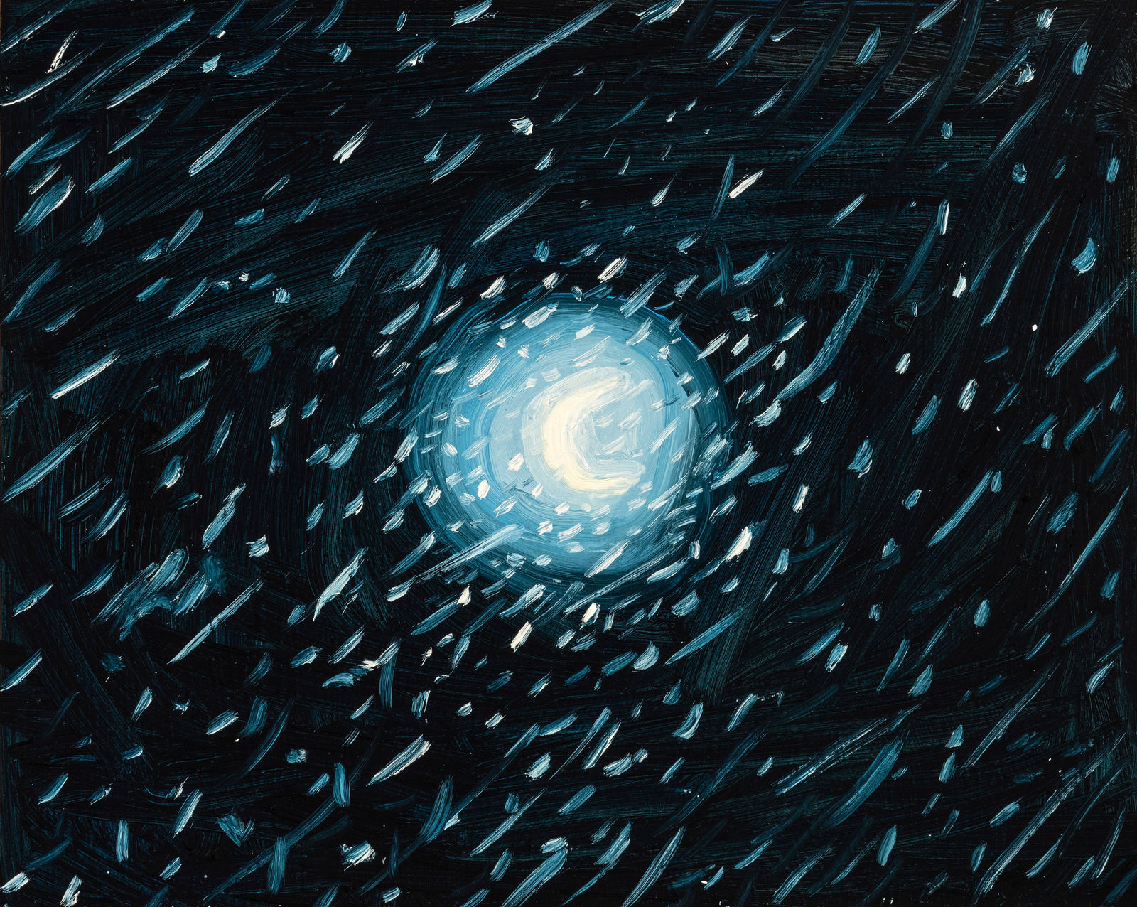 Claudia Keep, Looking Up on a Snowy Night in February, 2023