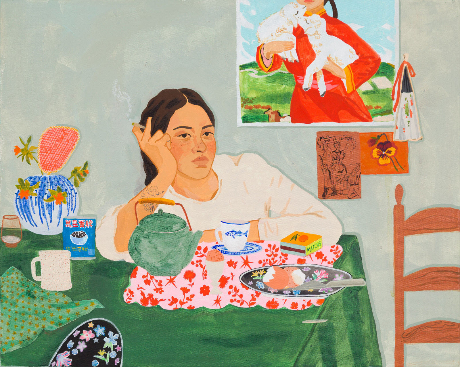 Dianna Settles, Self-portrait after Elin Danielson-Gambogi’s ‘After Breakfast’, 2021