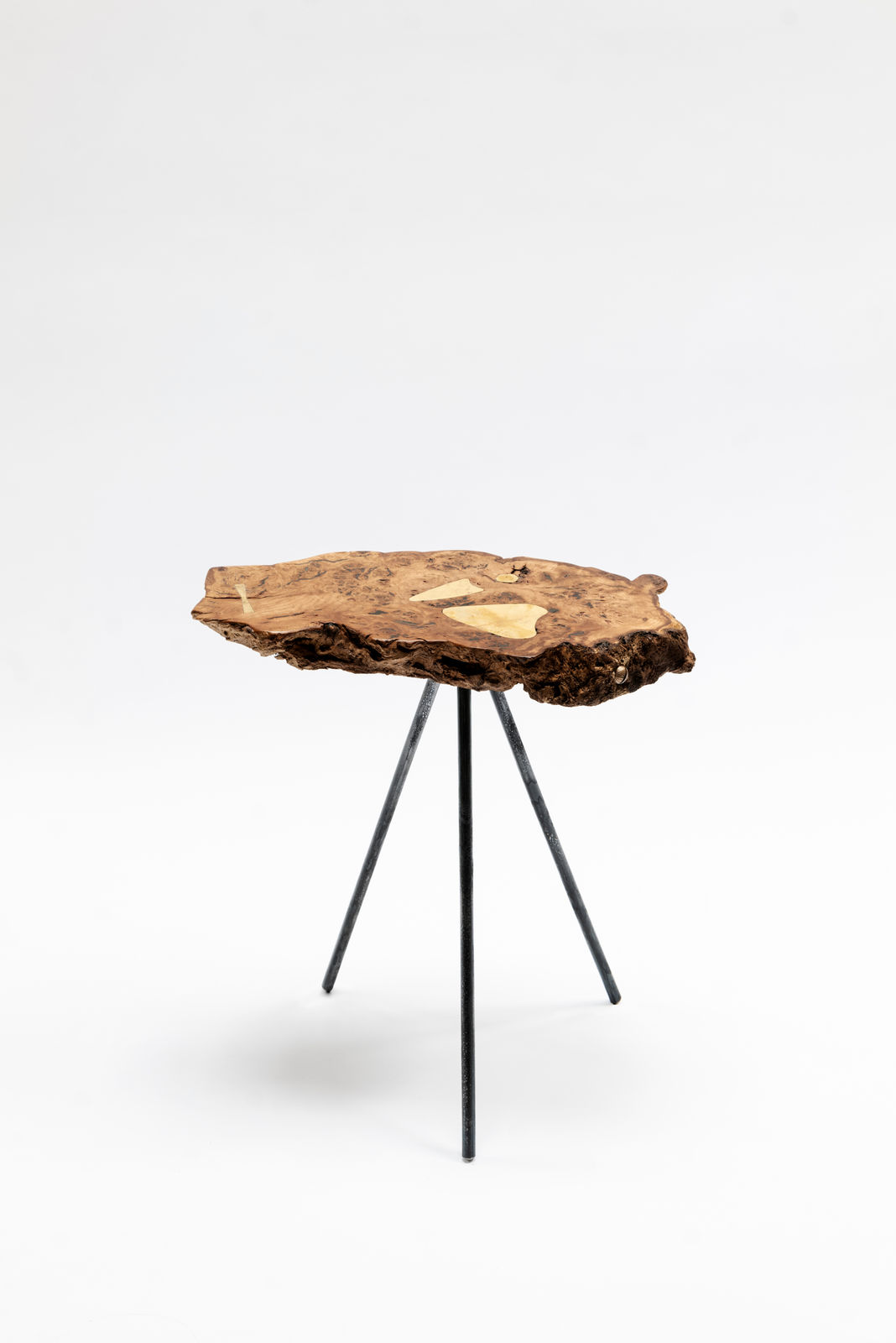 Laura Bergsøe, Oak Burl Brass Table II (Denmark), 2024